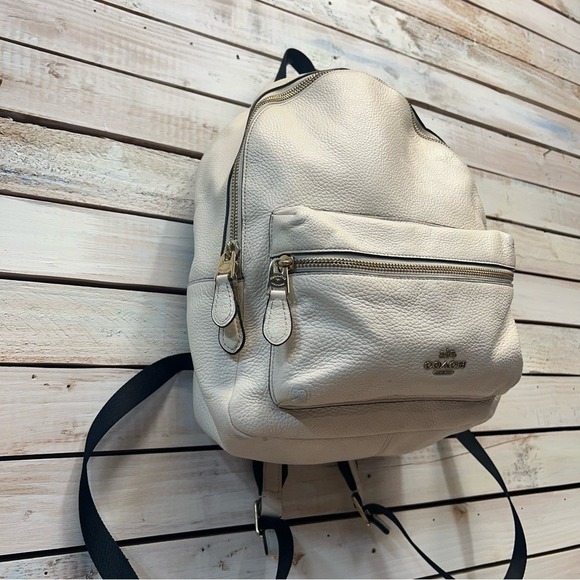 Coach White Pebble Leather Mini Charlie Backpack F30550 Small Bag Mini main image 14